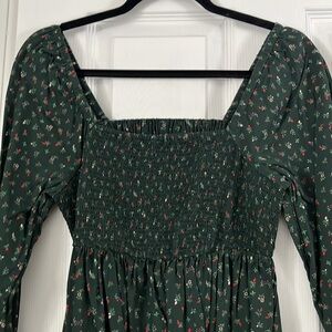 Floral Botanical Maternity Square Neck Dress